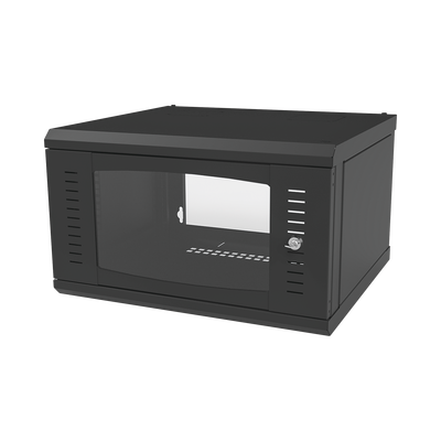 Gabinete para Montaje en Pared, con Puerta de Cristal Templado, Cuerpo Fijo, con 6 Unidades de Rack, de 19in, Fabricado en...