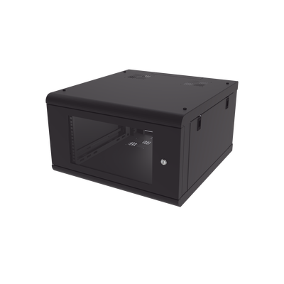 Gabinete de Pared con Puerta de Cristal Templado, 635 mm de Profundidad, 6U Rack de 19 in, Acero Reforzado - LINKEDPRO