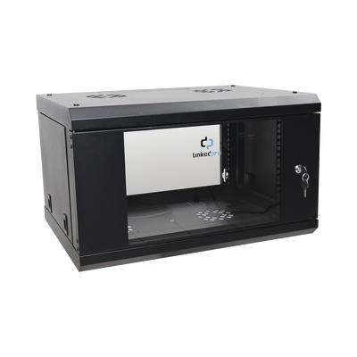 Gabinete de Pared de 6U con Puerta de Cristal Templado, 455 mm de Profundidad Total, Rack de 19in, Acero Reforzado Color N...