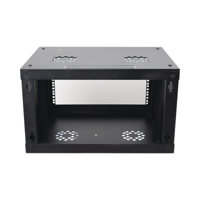 Gabinete de Pared de 6U con Puerta de Cristal Templado, 455 mm de Profundidad Total, Rack de 19in, Acero Reforzado Color N...