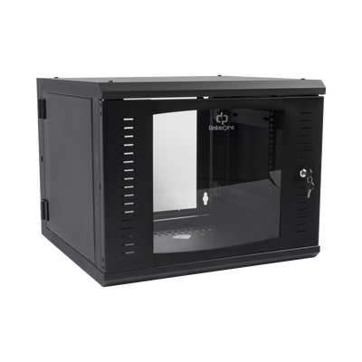 Gabinete Abatible de Pared (Con Marco Trasero) con Rack 19" de 9 Unidades. Ventana de Cristal Templado. LINKEDPRO BY EPCOM...