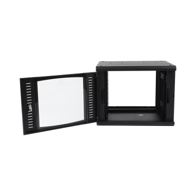 Gabinete Abatible de Pared (Con Marco Trasero) con Rack 19" de 9 Unidades. Ventana de Cristal Templado. LINKEDPRO BY EPCOM...