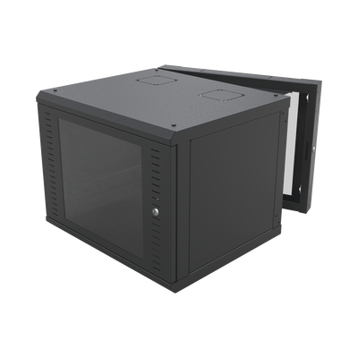 Gabinete Abatible de Pared (Con Marco Trasero) con Rack 19" de 12 Unidades. Ventana de Cristal Templado. - LINKEDPRO BY EPCOM