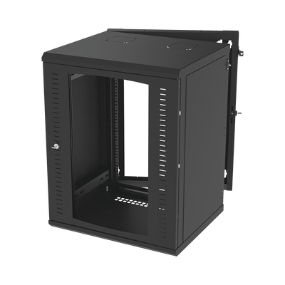 Gabinete Abatible de Pared (Con Marco Trasero) con Rack 19" de 16 Unidades. Ventana de Cristal Templado. - LINKEDPRO BY EPCOM