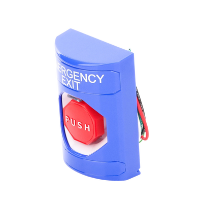 Botón De Salida De Emergencia Con Bocina De Advertencia Integrada, Interior/Exterior, Texto En Ingles, Tapa Protectora De ...