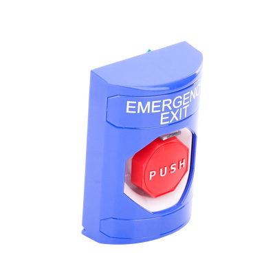 Botón De Salida De Emergencia Con Bocina De Advertencia Integrada, Interior/Exterior, Texto En Ingles, Tapa Protectora De ...