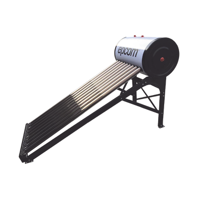 Bóiler Solar de 90L, Baja Presión con 9 Tubos de Vacío de Mayor Resistencia y Termotanque Inoxidable de Grado Alimenticio, Re