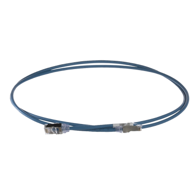 Patch Cord Cat6A, Diametro Reducido 28 AWG, Blindado S/FTP, CM/LS0H, 0.20 Metros (0.66 Pies), Color Azul PANDUIT - Vista 2