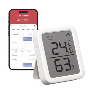 Medidor de temperatura y humedad Datos en pantalla / inalámbrico BLUETOOTH compatible con HUB SwitchBot - SWITCHBOT