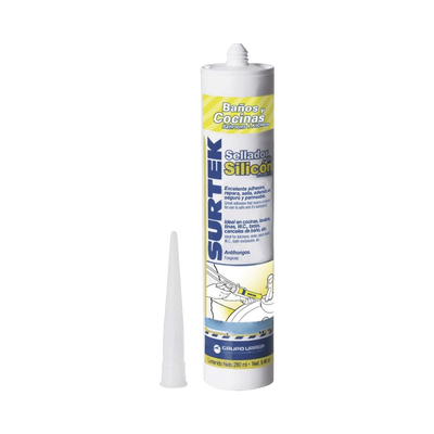 Silicón Para Baños y Cocinas /Color Blanco / Contenido 280 ml. - SURTEK