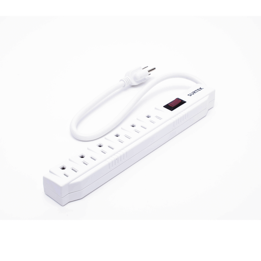 Multicontacto con Supresor de Picos 450 Joules, Voltaje de Entrada: 127 Vca NEMA 5-15P, Con 6 Salidas NEMA 5-15R. | SIERRA STORE