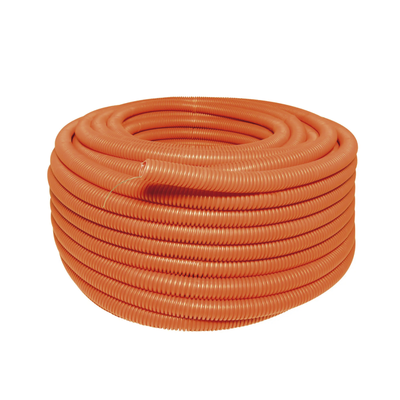 Manguera Poliducto Corrugado Flexible Naranja Reforzado de 1/2" x 100 m Para Instalaciones Eléctricas  /Polietileno Alta D...