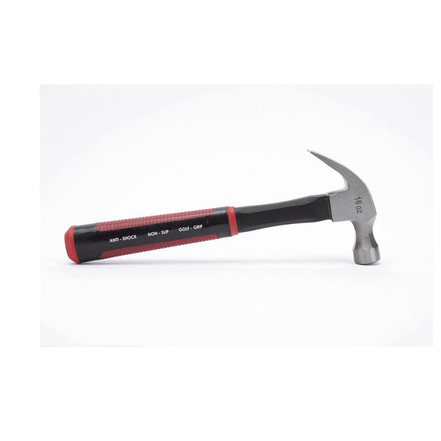 Martillo de uña curva 16 onzas anti vibración, cabo de fibra de vidrio. | SIERRA STORE