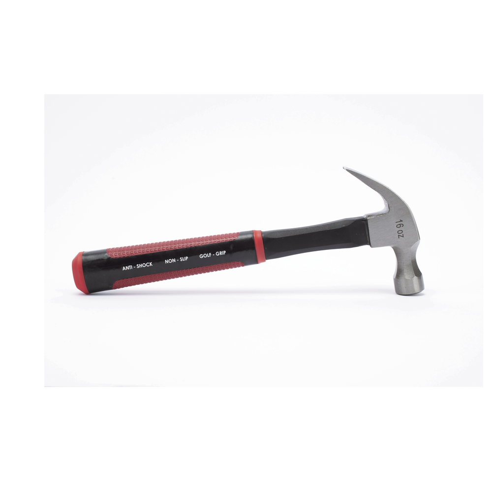 Martillo de uña curva 16 onzas anti vibración, cabo de fibra de vidrio. | SIERRA STORE
