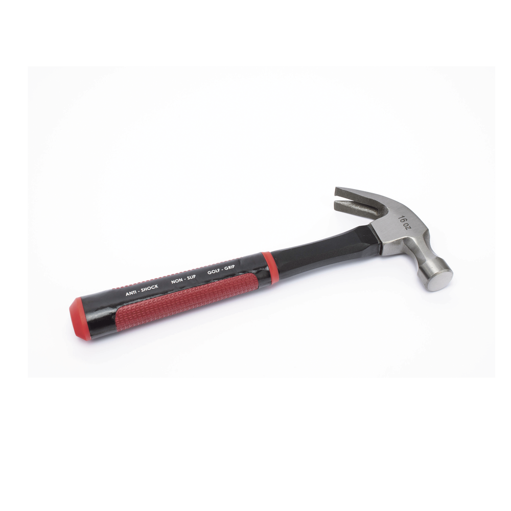 Martillo de uña curva 16 onzas anti vibración, cabo de fibra de vidrio. | SIERRA STORE