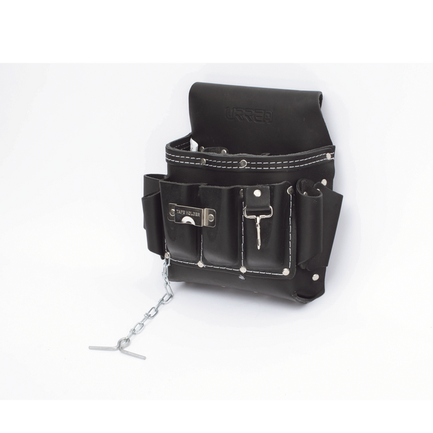 Estuche porta herramienta de piel con cinturón, con 10 bolsillos, medidas 25.4 x 25.4 cm. | SIERRA STORE