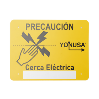 Letrero de PRECAUCION para cercas electrificadas (21.8 x 17 cm) - YONUSA