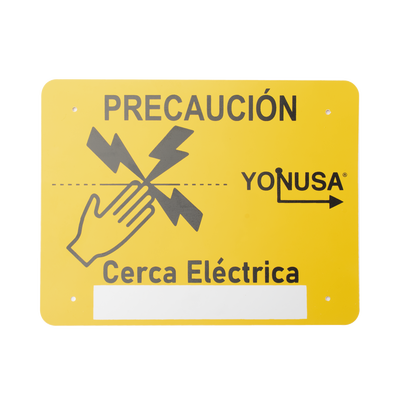 Letrero de PRECAUCION para cercas electrificadas (21.8 x 17 cm) - YONUSA