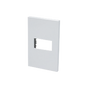 Placa de policarbonato con base de acero para 1 módulo 1/3 color blanco. | SI...