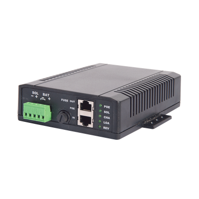 Controlador Solar POE, Entrada 12 Vcc Hasta un Panel Solar de 125 Watts, Salida PoE Pasivo en 12 Vcc Hasta 10 Watts Máximo...