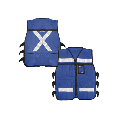 Chaleco Reflejante con 6 Bolsas Externas / 6 Broches ajustables / Talla Grande. - SURTEK