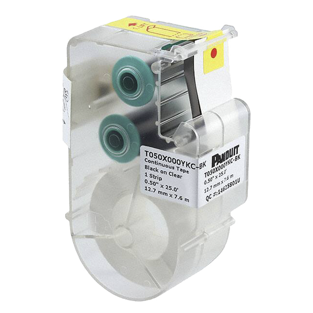 PANDUIT T050X000YKC-BK - Casete de Etiquetas de Poliéster de Cinta Continua, Color Negro sobre Transparente, Uso Interior/Exterior | SIERRA STORE