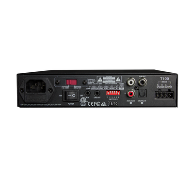 Amp Clase D | 2 Canales 100W | Con Aprendizaje IR | Salida Sub | Estéreo, Bridge, Múltiples Amplificadores | 4-8Ω TRUAUDIO...