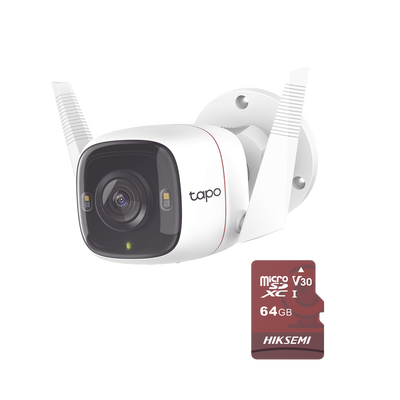 Kit de Cámara IP Wi-Fi / Incluye 1 Pieza Modelo TAPO-C320WS  /  Utiliza La App Tapo / 1 Memoria Micro SD Modelo Mod  HS-TF...