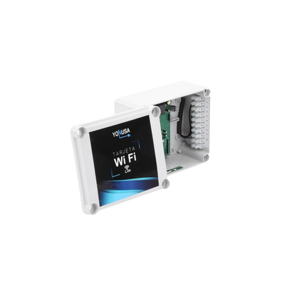 Modulo WIFI LITE con gabinete para uso en Energizadores YONUSA / Aplicación sin costo / Botón de Pánico/ 1 Salida Propósit...