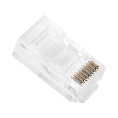 Bote con 100 Piezas de Plug Modular RJ45 Cat5e sin Blindaje, Chapado de Oro a 30 Micras para Durabilidad Extrema LINKEDPRO...