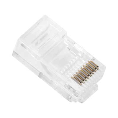 Bote con 100 Plugs Pass Through RJ45 Cat5e sin Blindaje, Chapado de Oro a 30 Micras para Durabilidad Extrema LINKEDPRO BY ...