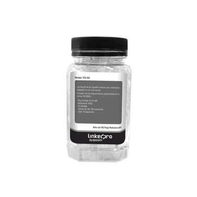 Bote con 100 Piezas de Plug Modular RJ45 Cat6 sin Blindaje, Chapado de Oro a 30 Micras para Durabilidad Extrema LINKEDPRO ...