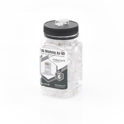 Bote con 100 Piezas de Plug Modular RJ45 Cat6 sin Blindaje, Chapado de Oro a 30 Micras para Durabilidad Extrema LINKEDPRO ...