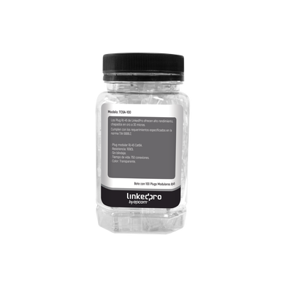 Bote con 100 Piezas de Plug Modular RJ45 Cat6A Chapado de Oro a 30 Micras para Durabilidad Extrema LINKEDPRO BY EPCOM - Vi...