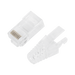 Bote con 50 Plugs Pass Through RJ45 Cat6 sin Blindaje, con Alivio de Tensión Incluido, Chapado de Oro a 30 Micras para Dur...
