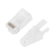 Bote con 50 Plugs Pass Through RJ45 Cat6 sin Blindaje, con Alivio de Tensión Incluido, Chapado de Oro a 30 Micras para Dur...