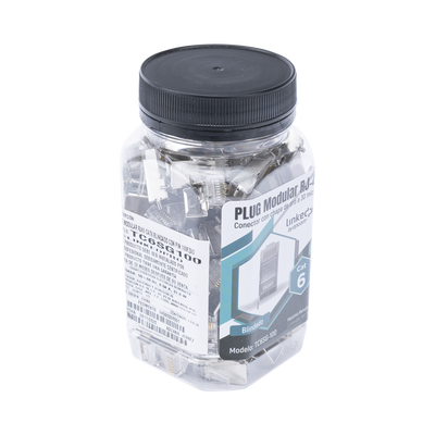 Bote con 100 Piezas de Plug Modular RJ45 Cat6 Blindado con Pin de Tierra, Chapado de Oro a 30 Micras para Durabilidad Extr...