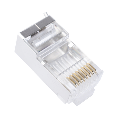 Bote con 100 Piezas de Plug Modular RJ45 Cat6 Blindado con Pin de Tierra, Chapado de Oro a 30 Micras para Durabilidad Extr...
