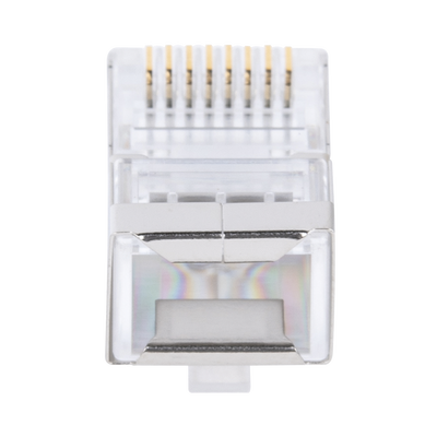 Bote con 100 Plugs Pass Through RJ45 Cat6 Blindado Chapado de Oro a 30 Micras para Durabilidad Extrema LINKEDPRO BY EPCOM ...