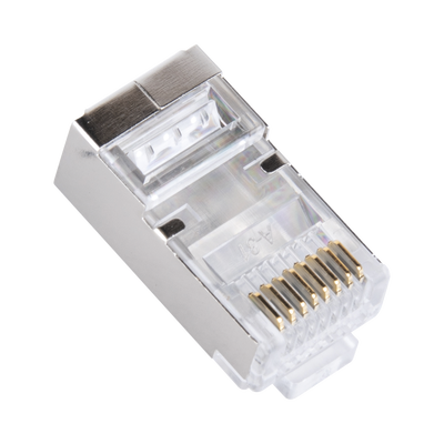 Bote con 100 Plugs Pass Through RJ45 Cat6 Blindado Chapado de Oro a 30 Micras para Durabilidad Extrema LINKEDPRO BY EPCOM ...