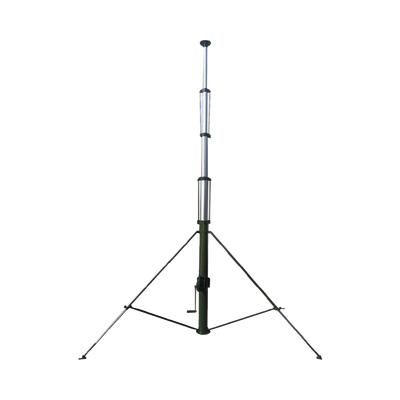 Mástil Telescópico Retraible Manual de 12 metros con Accesorios. Incluye Tripie. - SYSCOM TOWERS