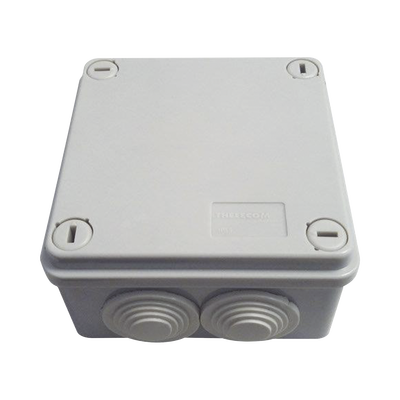 Caja Tipo Estanca IP55, con 6 Entradas, Tapa y Tornillo de Vuelta de 1/4, 100 x 100 x 50 mm (3.94 x 3.94 x 1.97 Pulgadas),...