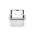 Mini Caja de Piso Rectangular / Acero Inoxidable / 2 Contactos 127V / 15A / 12.4 x 12 x 7.2 cm / 4.88 x 4.72 x 2.83 pulg | SIERRA STORE