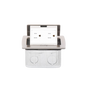 Mini Caja de Piso Rectangular en Acero Inoxidable con 2 Contactos Eléctricos ...