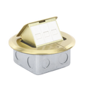 Mini Caja de Piso Redonda / Bronce / 3 Puertos / 0.829 kg / Voz y Datos / Keystone | SIERRA STORE