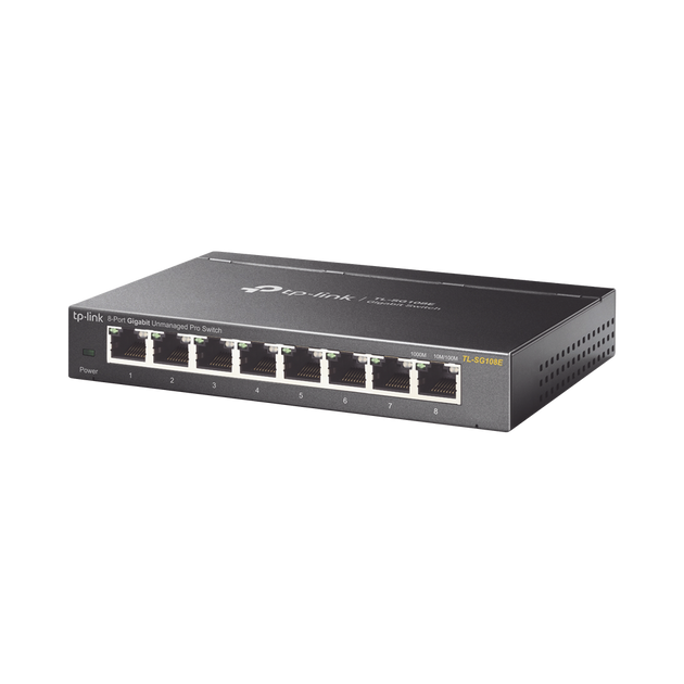 Switch Escritorio Easy Smart de 8 puertos 10/100/1000 Mbps / IGMP para Vigilancia / Calidad en el Servicio (QoS) / Gestión GUI | SIERRA STORE