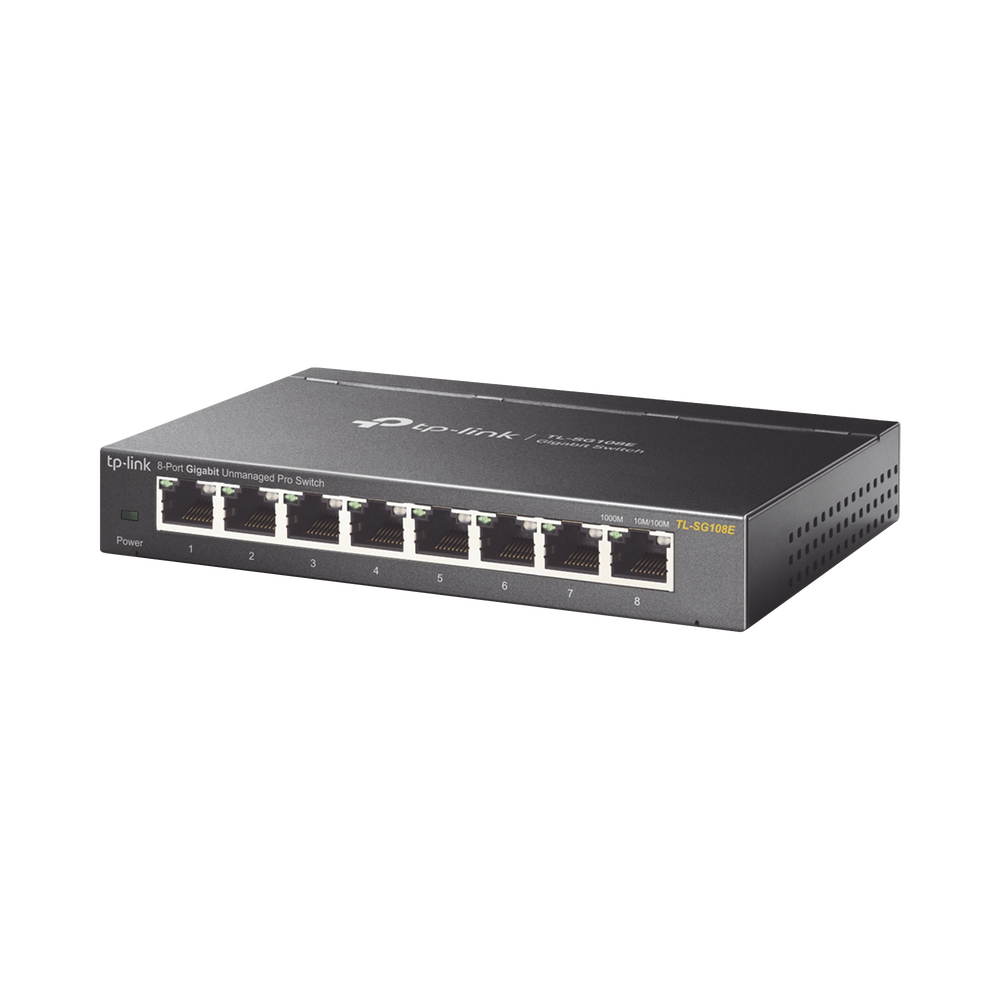 Switch Escritorio Easy Smart de 8 puertos 10/100/1000 Mbps / IGMP para Vigilancia / Calidad en el Servicio (QoS) / Gestión GUI | SIERRA STORE