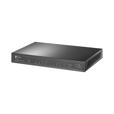 Switch de escritorio PoE+, no Administrable 8 puertos 10/100/1000 Mbps + 1 puertos 10/100/1000 Mbps (Uplink) + 1 puerto SFP, 63W | SIERRA STORE