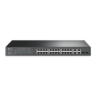 Switch PoE+ JetStream SDN Administrable 24 puertos 10/100 Mbps + 2 puertos 10/100/1000 Mbps (Uplink) + 2 puertos SFP (combo 2 RJ45 10/100/1000 Mbps), 250W, administración centralizada OMADA SDN | SIERRA STORE