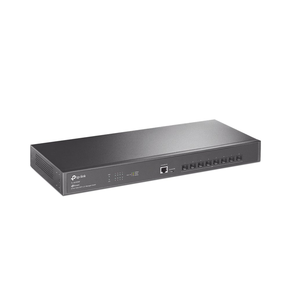 Switch Fibra Óptica L2+ / 8 Puertos SFP+ 10G / 160 Gbps / Sin Ventiladores / Montaje en Rack / Gestión Omada Centralizada | SIERRA STORE